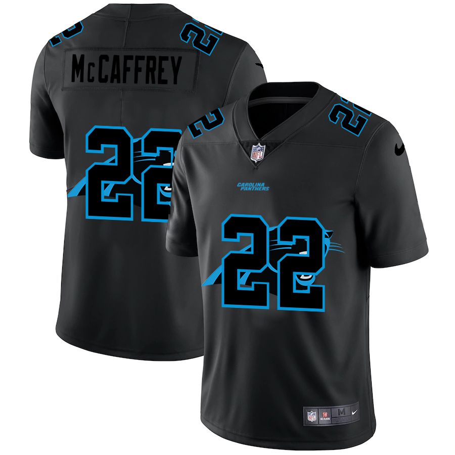 Men Carolina Panthers 22 Mccaffrey Black shadow Nike NFL Jersey